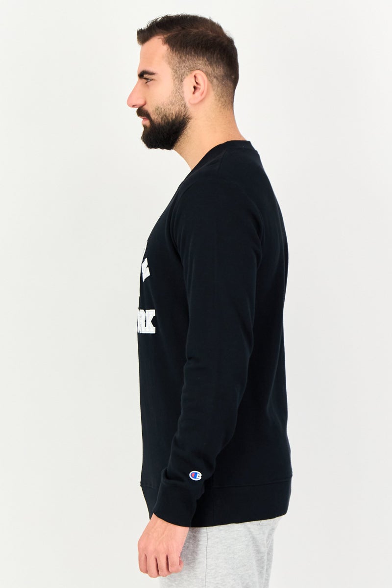 Champion Men Standard Fit Long Sleeve Outdoor Sweatshirt, Black - Image 2