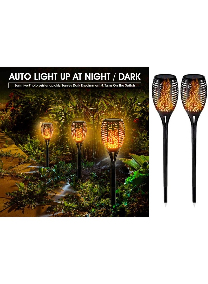 2PCS Solar Flame Led Light With Sensor Activated - Waterproof Solar Garden Lights In-Ground Landscape Lighting for Pathway, Yard, Deck, Lawn, Patio, Walkway - Image 1