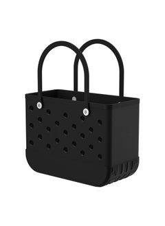 Generic Sayelo Womens EVA Beach Bag Storage Bag Handbag Solid Color Waterproof Hole Large Storage Bag, C-Black  - Image 1