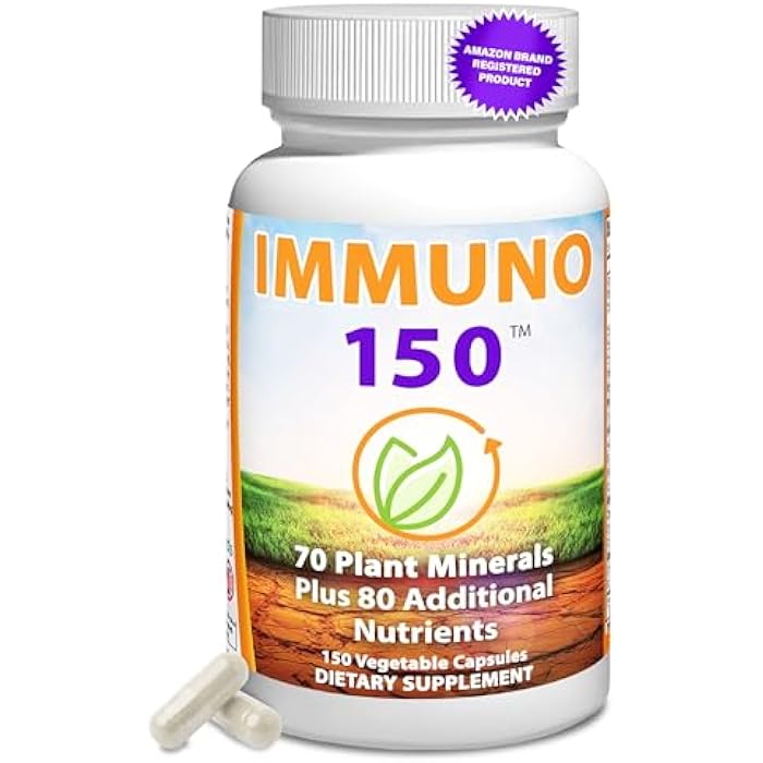 Immuno 150, Immune Support Supplement, Packed with 70 Plant Minerals, 13 Essential Vitamins and 68 Additional Nutrients-150 Vegetable Capsules- Immune Boost for All Age Groups - Image 1