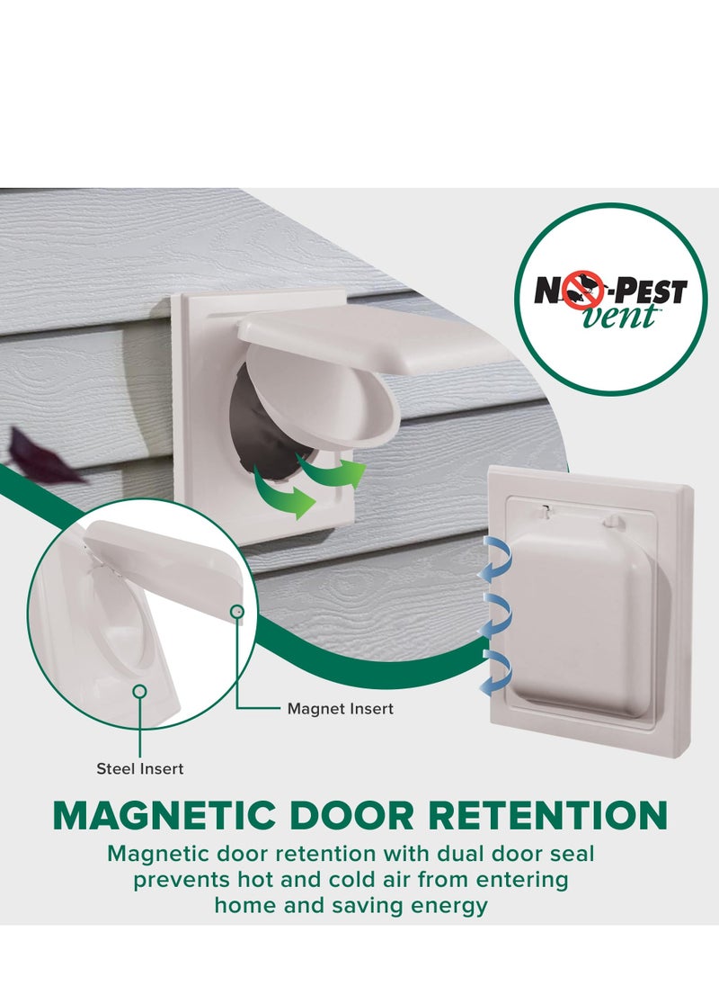 SYOSI - Dual Door Dryer Vent Cover Outdoor 4 inch, Made in USA, The ONLY Dryer Vent with a DUAL DOOR DAMPER To Seal Your Home, No Lint Collecting Screen - Image 1