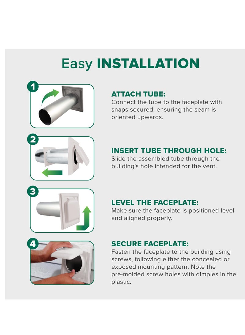 SYOSI - Dual Door Dryer Vent Cover Outdoor 4 inch, Made in USA, The ONLY Dryer Vent with a DUAL DOOR DAMPER To Seal Your Home, No Lint Collecting Screen - Image 1