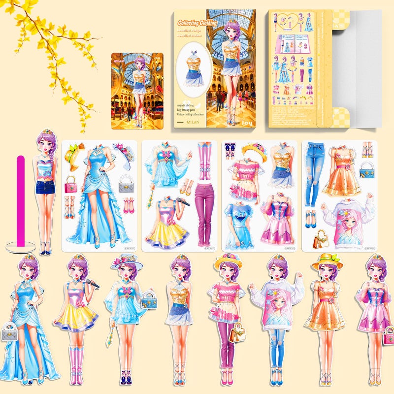Daniel Axel Magnetic Dress Up Paper Doll PlaysetPretend Play Game Travel Toys Car Road Trip ActivityMagnet Clothes Puzzles Kids Toddler GirlsPreschool Learning Created Imagine Birthday Gift - Image 2
