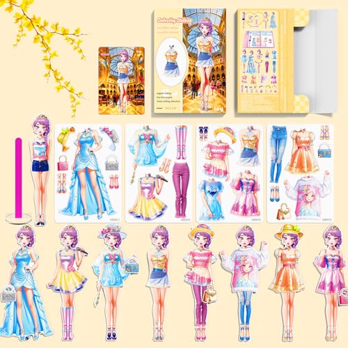 Daniel Axel Magnetic Dress Up Paper Doll PlaysetPretend Play Game Travel Toys Car Road Trip ActivityMagnet Clothes Puzzles Kids Toddler GirlsPreschool Learning Created Imagine Birthday Gift - Image 1