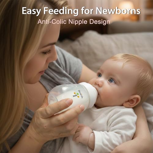 Bimirth Baby Bottle Set for Newborns, Bimirth Feeding & Breast Milk Storage Bottles with Storage Lids, 11-Piece Wide-Neck Anti-Colic BPA-Free Starter Gift Set with Steam Bag & Cleaning Brushes (6oz/180ml) - Image 2