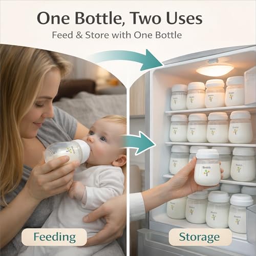 Bimirth Baby Bottle Set for Newborns, Bimirth Feeding & Breast Milk Storage Bottles with Storage Lids, 11-Piece Wide-Neck Anti-Colic BPA-Free Starter Gift Set with Steam Bag & Cleaning Brushes (6oz/180ml) - Image 4