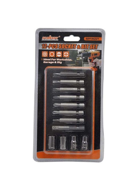 BOSKY-BISSO 12-Piece 5cm Multi-Tool Set and 1/4" Socket Set