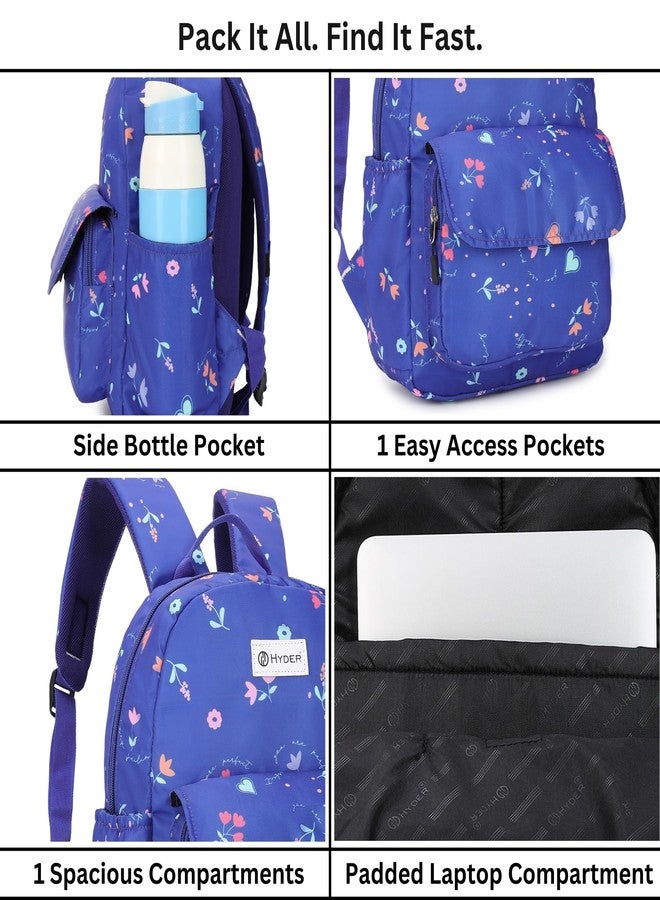 HYDER Bloom 15L Cute & Stylish College Bag for Girls | Padded Laptop Compartment | School, College, Office, Travel & Tuition Bag for Women | Durable Backpack (Slate Blue) - Image 4
