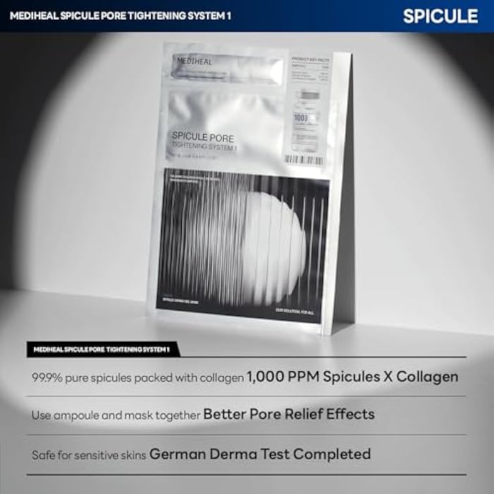 Mediheal Collagen Spicule 1000ppm Intensive Serum – Micro Needle Serum for Pore Care, Soothing & Skin Texture Improvement, 2-Step,Collagen Spicule Ampoule and Gel Mask Set,Skin Booster,4pcs - Image 5