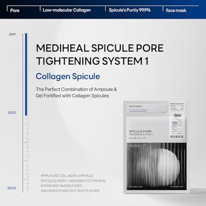 Mediheal Collagen Spicule 1000ppm Intensive Serum – Micro Needle Serum for Pore Care, Soothing & Skin Texture Improvement, 2-Step,Collagen Spicule Ampoule and Gel Mask Set,Skin Booster,4pcs - Image 3