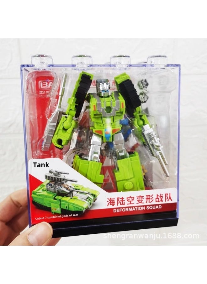 Generic - Guangdong Star Sea Land And Air Deformation Team Boy Robot Combination Model Helicopter Armor Tank Seven-in-one Toy-Colour:Guangdong Star Sea, Land And Air Transformation Armor - Image 1