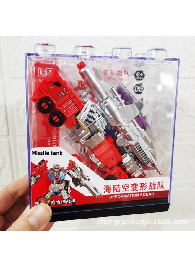 Generic - Guangdong Star Sea Land And Air Deformation Team Boy Robot Combination Model Helicopter Armor Tank Seven-in-one Toy-Colour:Guangdong Star Sea, Land And Air Transformation Armor - Image 1