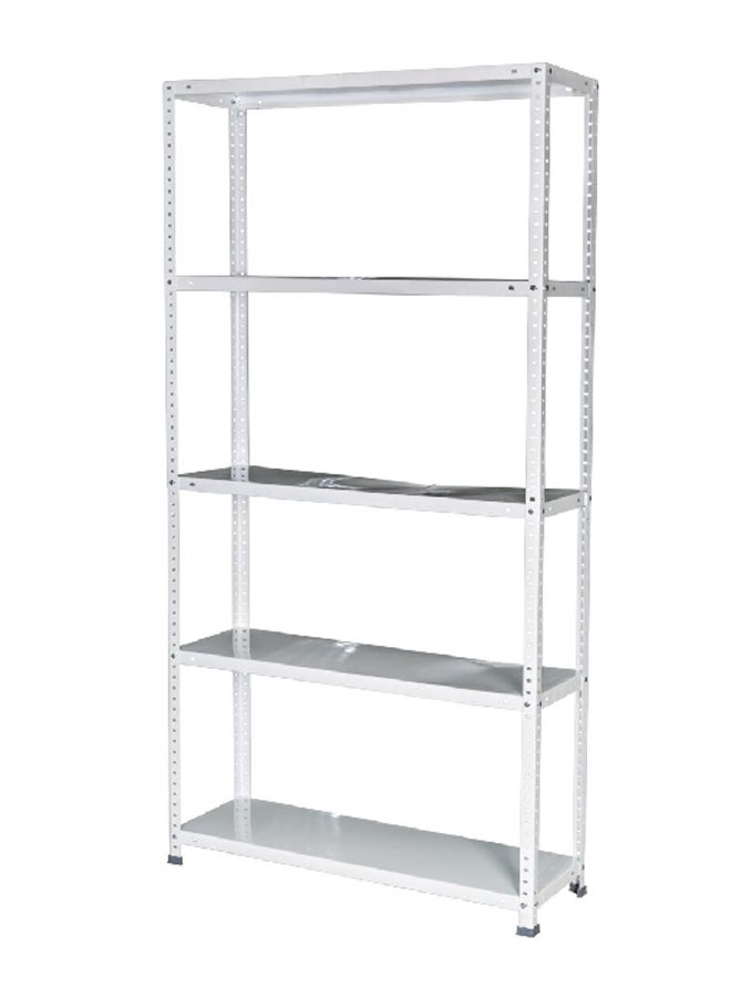 sistema 5-Tier Sturdy Metal Hassle Free Installation Shelving Unit White 180 x 90 x 30 cm K1PP030B3BB01SACO