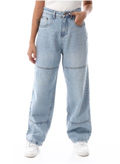 Andora Stone Wash Wide Leg Jeans Pants_Light Blue  - Image 1