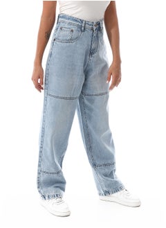 Andora Stone Wash Wide Leg Jeans Pants_Light Blue  - Image 2
