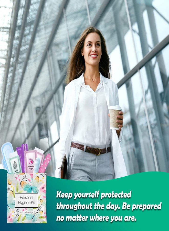 pH Advantage Menstrual Kit All-in-One | Convenience on The Go | Single Period Kit Pack for Travelling, Tweens & Teenagers | Individually Wrapped Feminine Hygiene Products (Butterflies - Image 3