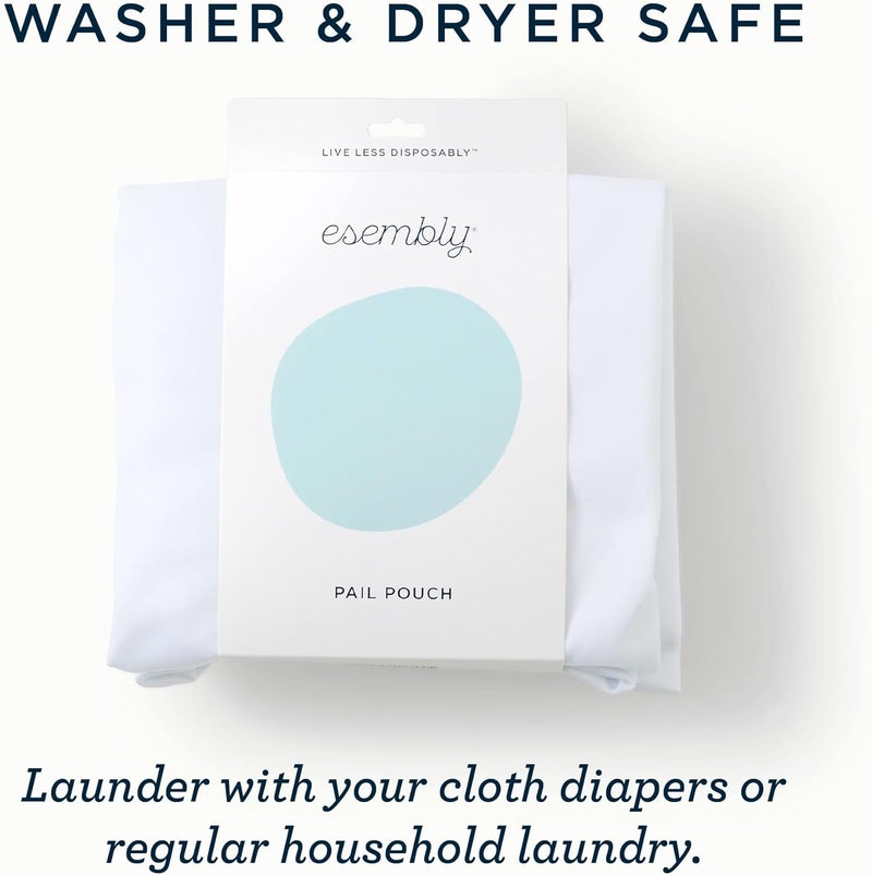 Esembly Pail Pouch, Hangable and Washable Waterproof Diaper Pail Liner and Reusable Laundry Bag, One Size, Sea Salt - Image 5