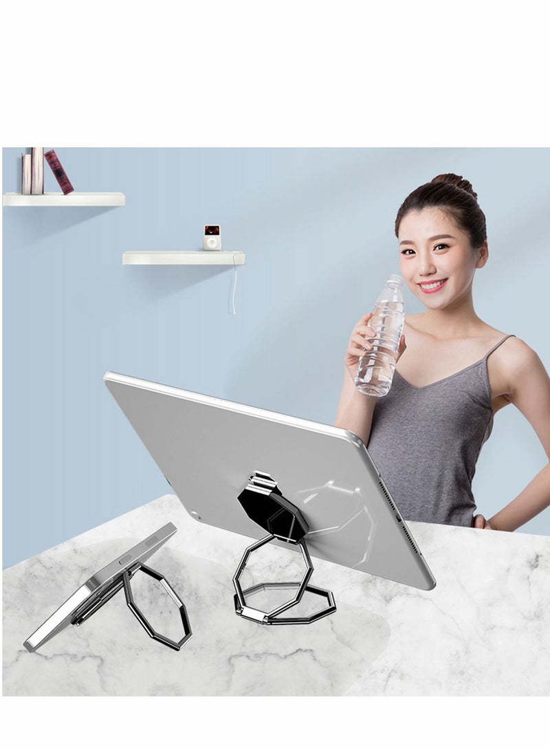 3Pack Magnetic Mobile Phone Holder Foldable Cellphone Double Ring Kickstand 360° Rotation Cell Stand Compatible with Iphone Ipad Tablets for Desk Car Mount Back Grip - Image 4
