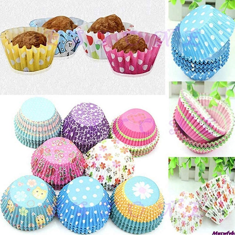 Kosh Fancy Descent Baking Greaseproof Muffins Round Paper Cups Cake Microwave or Oven Tray Safe Muffin Paper CupsLiners SingleAssorted ColorPrints Multicolor 1000 PC - Image 3