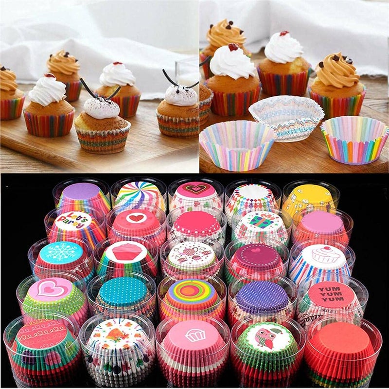 Kosh Fancy Descent Baking Greaseproof Muffins Round Paper Cups Cake Microwave or Oven Tray Safe Muffin Paper CupsLiners SingleAssorted ColorPrints Multicolor 1000 PC - Image 4