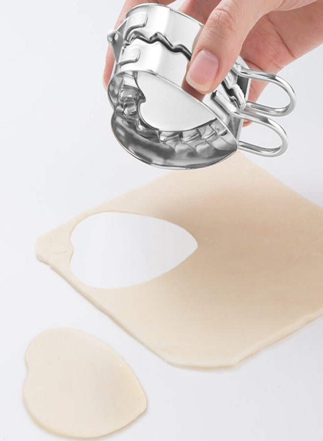 MGGi Heart Shaped Ravioli Mold Pierogi Dumpling Maker, Stainless Steel Goya Empanada Press Mold, Ravioli Mould Crimper, Wraper Dough Cutter - for Small Pie Ravioli Chinese Dumpling Pastry, Silver - Image 5