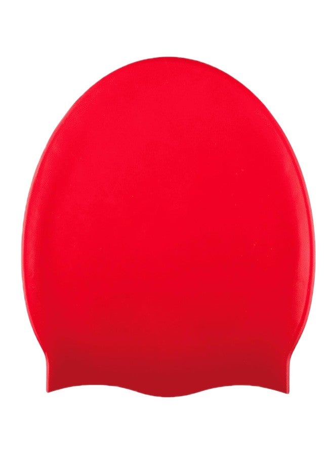 Prokick Silicone Plain Swim Cap, Red - 1 SZ - Image 1