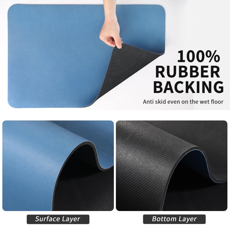 HotLive Dish Drying Mat for Kitchen Counter, Heat Resistant Drainer Mats with Non-slip Rubber Backed, Hide Stain Kitchen Super Absorbent Draining Mat, Easy to Clean Dish Rack Pad, Blue 16"x18" - Image 5