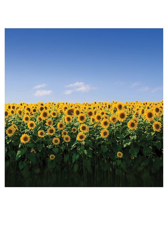 RYN Sunflowers Themed Printed MDF Wall Art Blue/Green/Yellow 30x30cm - Image 2