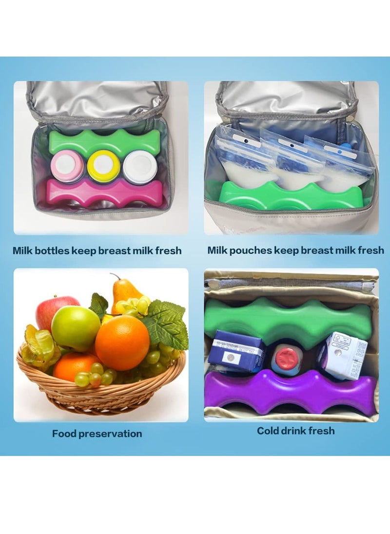 Generic - 3pcs Ice Pack, Bottle Ice Packs for Feeding Working Mom fit for Cans Bottles Pump Bag Red,Green,Purple - Image 1
