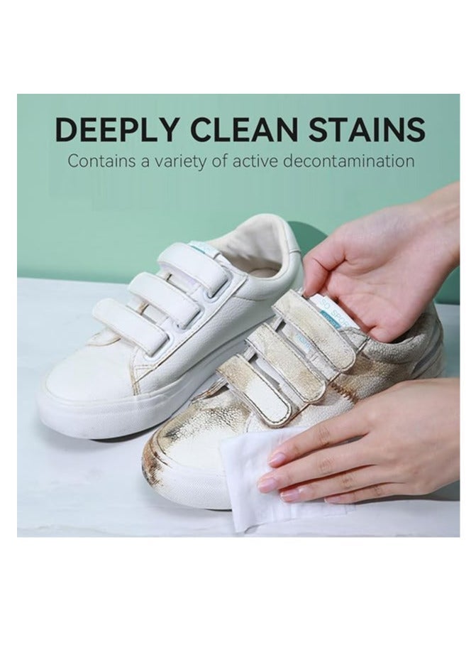 ECVV 80PCS Shoe Sneaker Wipes Cleaner 1 Pack Disposable Shoe Wipes Quick Wipes Removes Dirt Stains for White Shoes and Boots Travel Portable Wipes - Image 2