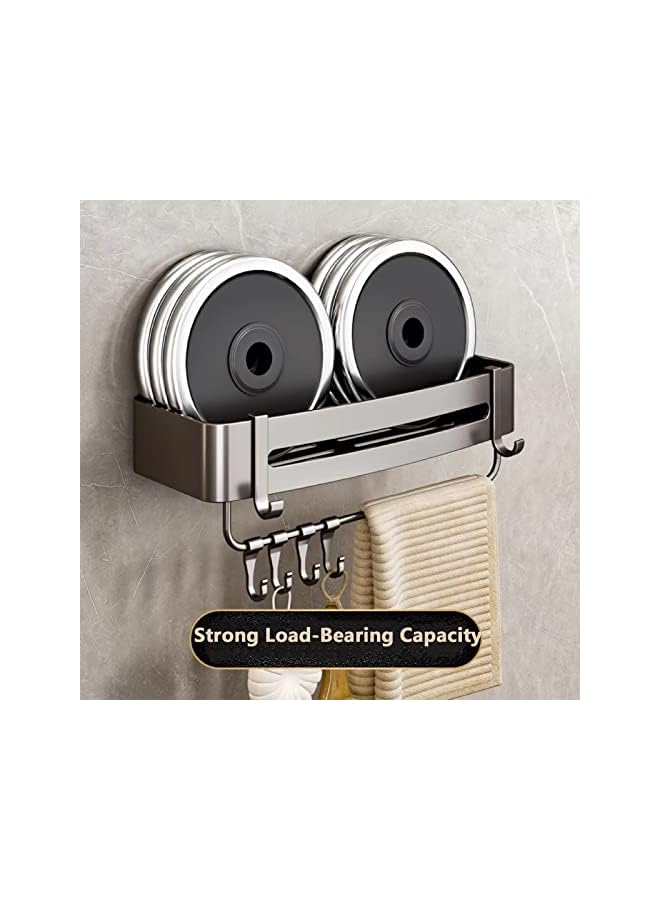 Raxoom Bathroom Shelves Wall Mounted Shower Caddy Rustproof Shower Rustproof Titanium Alloy Shower Organizer Racks for Bathroom Kitchen (Small with Bar) - Image 4