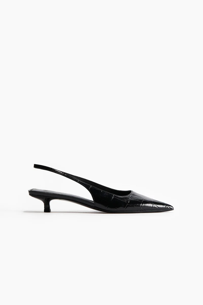 H&M Kitten-heeled pointed slingbacks