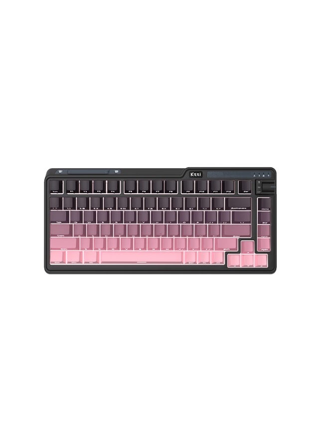 Kzzi K75v2 Tri-mode Custom Mechanical Keyboard Wireless Bluetooth Wired Gaming Office 82-key Rgb Backlit Pbt Keycaps Gasket Blackberry Pink Windstorm Switch V2