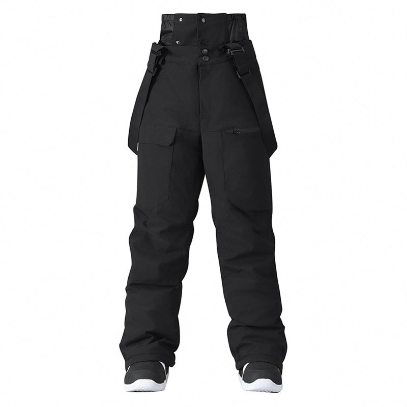 GS SNOWING Women Baggy Ski Pants Men Snow Bibs Snowboard Overall Insulated Windproof Waterproof for Winter Outdoor Sports Black M - Image 1