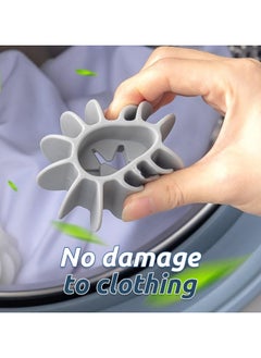 Oasisgalore 4pcs Magic Laundry Dryer Balls, Silicone Washer Balls for Tangle-Free Washing, Reduce Wrinkles, White & Gray  - Image 4