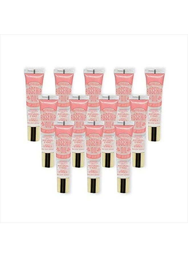 KISS Broadway Clear Lip Gloss 0.47oz/14ml 12Pcs (Rosehip Oil) - Image 1