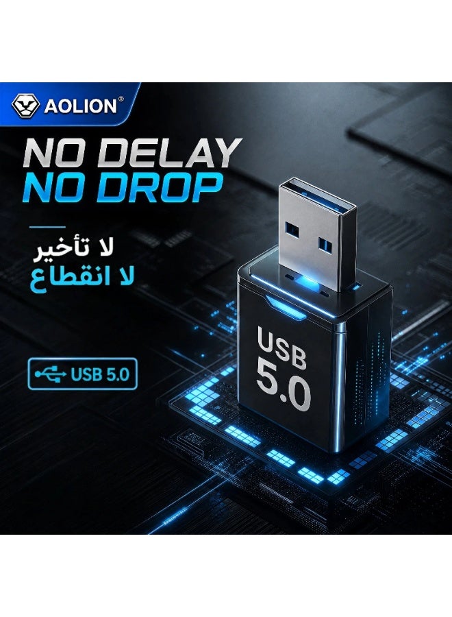 أوليون محول بلوتوث لوحدة التحكم في الألعاب، جهاز استقبال لاسلكي بتقنية بلوتوث 5.0 ذو زمن انتقال منخفض ومحول لوحدة التحكم في الألعاب لأجهزة PS5/PS4/Switch/الكمبيوتر الشخصي/Xbox One/Series، دونجل USB يعمل بمجرد التوصيل، متوافق مع Windows 11/10 وSteam Deck/iOS/Android - Image 5