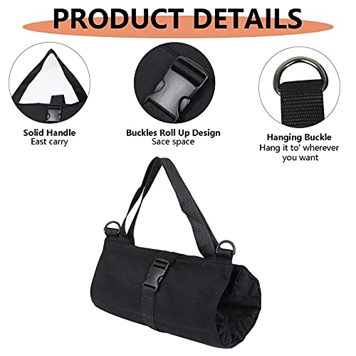 Hersent Super Roll Tool Roll,Multi-Purpose Roll Up Tool Bag, Wrench Roll,Canvas Tool Organizer Bucket,Car First Aid Kit Wrap Roll Storage Case,Hanging Tool Zipper Carrier Tote,Car Camping Gear - Image 2