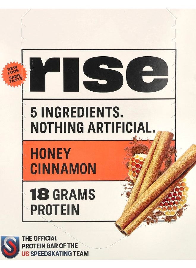 Rise bar Protein Bar Honey Cinnamon 12 Bars 2.1 oz (60 g) Each 
