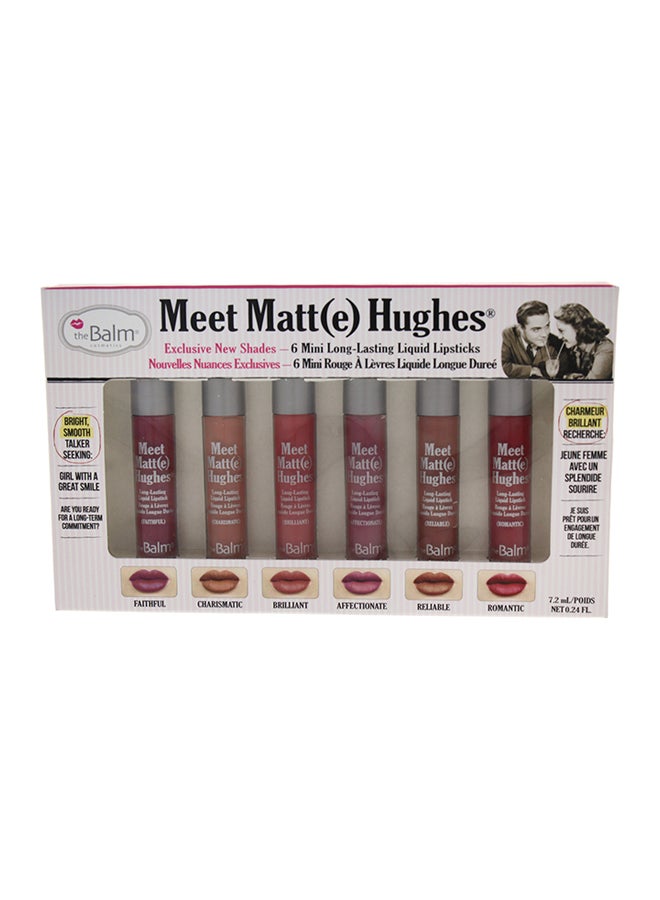 theBalm 6-Piece Meet Matte Hughes Liquid Lipstick Set Romantic/Reliable/Faithful - Image 4