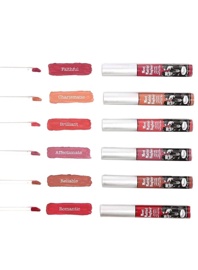 theBalm 6-Piece Meet Matte Hughes Liquid Lipstick Set Romantic/Reliable/Faithful - Image 3