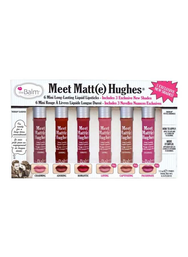 theBalm 6-Piece Meet Matte Hughes Liquid Lipstick Set Romantic/Reliable/Faithful - Image 1