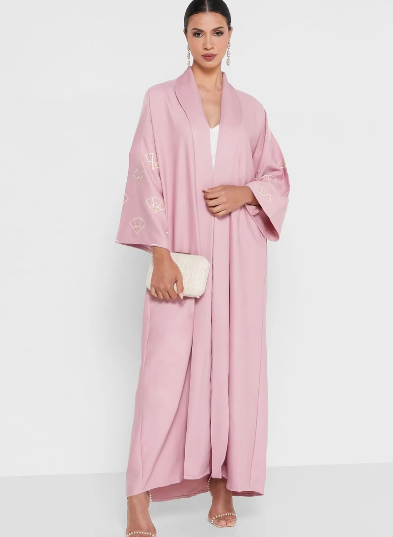 Khizana Embroidered Sleeve Abaya With Sheila