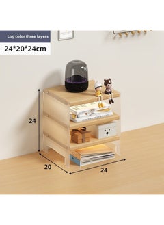 Station Computer Rack Laptop Portable Computer Bracket Desktop Display Pad High Storage Rack Storage Rack-Color:Acrylic Storage Cabinet-Log Color