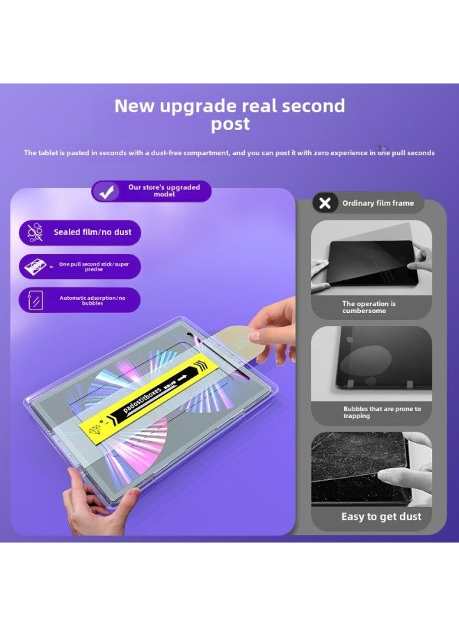 For Ipadpro11 Dust-free Warehouse Tempered Film Air6 Flat 2024 Seconds Film 10.2 HD Apple Mini7-Color:Dust-free Warehouse Blue Light Tempered Film-Size:Ipad Air7/air6【 13inch 】(2025/2024)