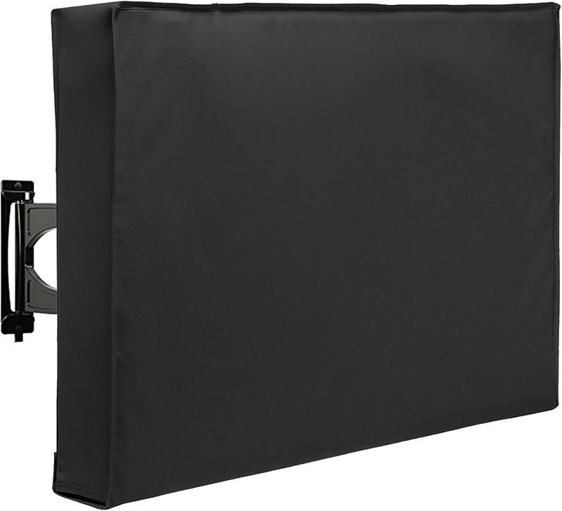 SunPatio Weatherproof Outdoor TV Cover for 41-43 inch Flat Screens, Waterproof Screen Protector with Built-in Remote Pocket, Black - Image 1