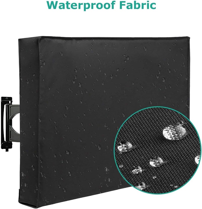 SunPatio Weatherproof Outdoor TV Cover for 41-43 inch Flat Screens, Waterproof Screen Protector with Built-in Remote Pocket, Black - Image 5