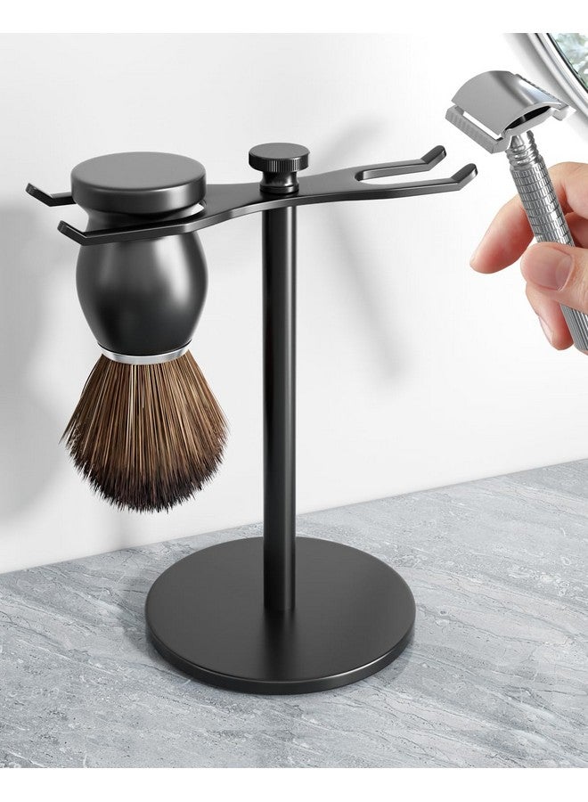 حامل ماكينة حلاقة آمنة مع حامل فرشاة من بيك بيف، حامل حلاقة معدني أسود عالي التحمل للرجال، فتحات واسعة للغاية، يناسب معظم الفرش وجميع أنواع شفرات الحلاقة - Image 1