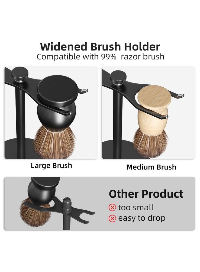 حامل ماكينة حلاقة آمنة مع حامل فرشاة من بيك بيف، حامل حلاقة معدني أسود عالي التحمل للرجال، فتحات واسعة للغاية، يناسب معظم الفرش وجميع أنواع شفرات الحلاقة - Image 3
