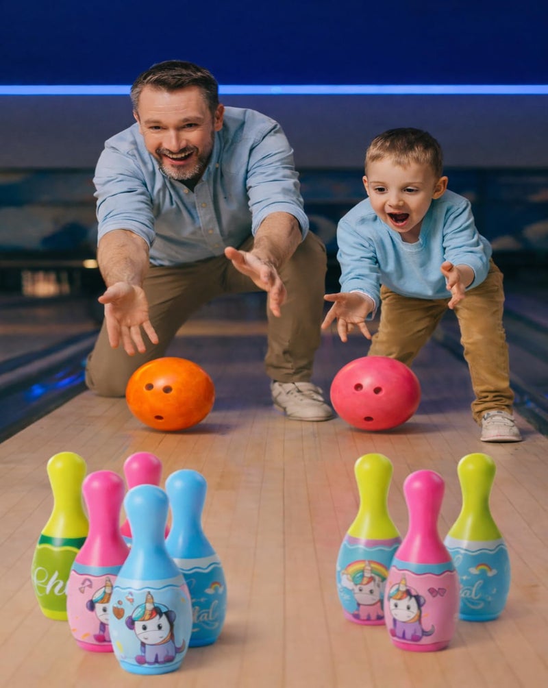 MOPANIRAJ Bowling Set for Kids 6 Colorful Pins & 2 Ball - Indoor Outdoor Toddler Bowling Game Toy - Safe Soft Play Set for Girls Boys Ages 3+ - Educational Active Sports Gift - Image 1